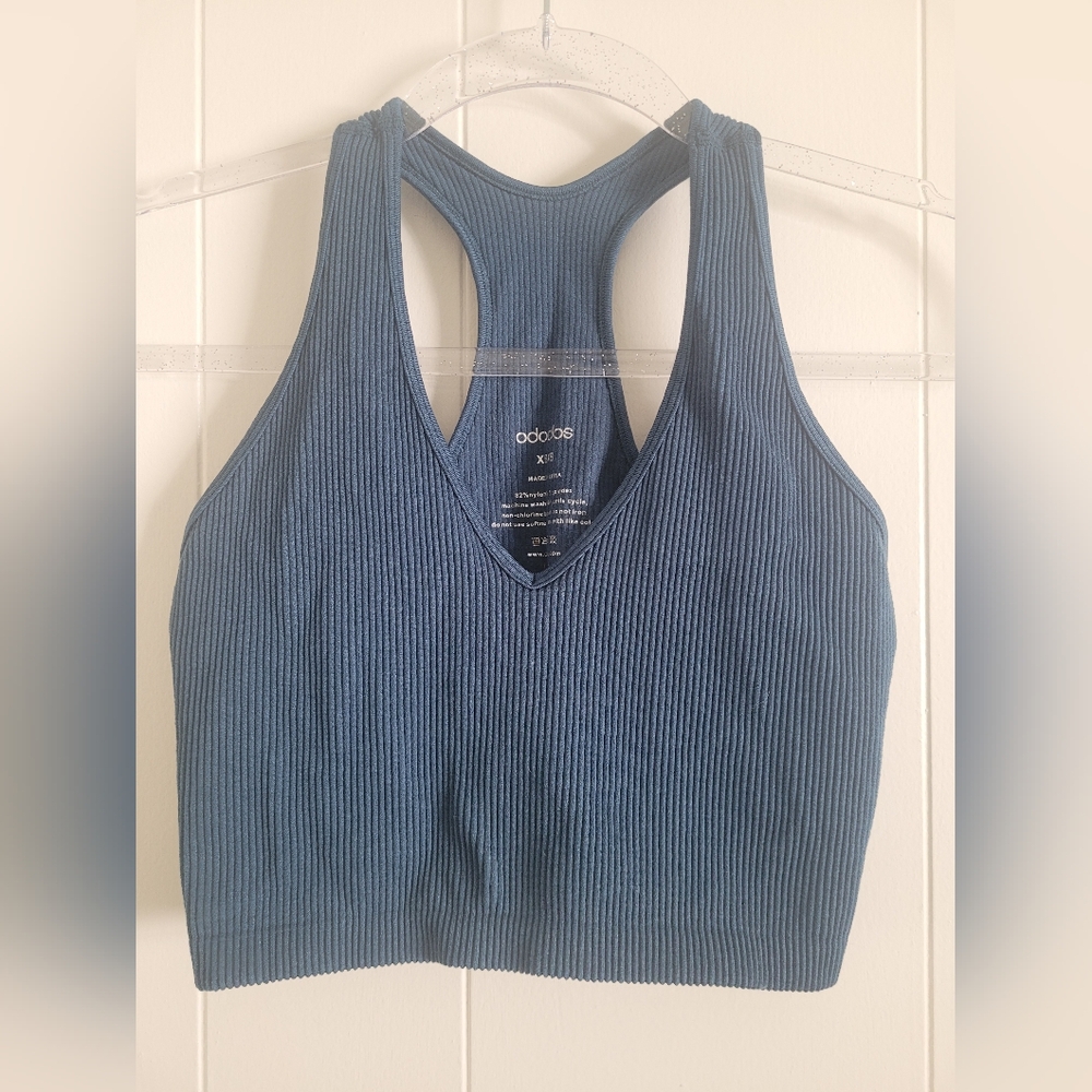 Set of Three Ribbed Racerback Crop Tops - Picture 4 of 5